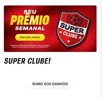 Banner promocional da oferta Super Clube, da Superbet