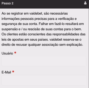 vai de bet USUARIO E SENHA