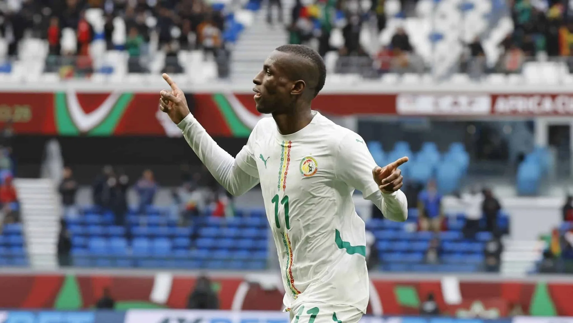 Nicolas Jackson comemora gol de Senegal