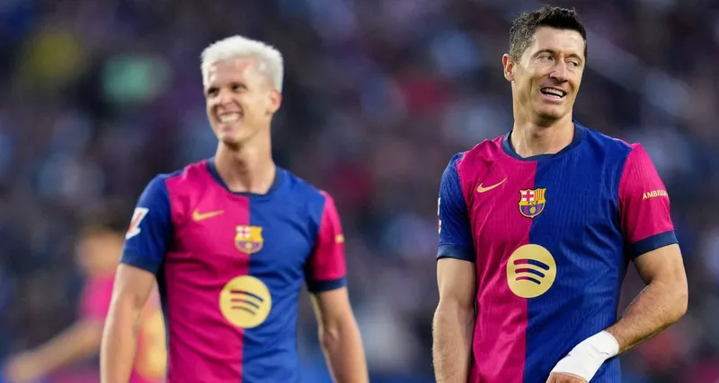 Dani Olmo assume fun&ccedil;&atilde;o de Lewandowski no ataque como um falso nove e arrebenta em goleada sobre o Betis
