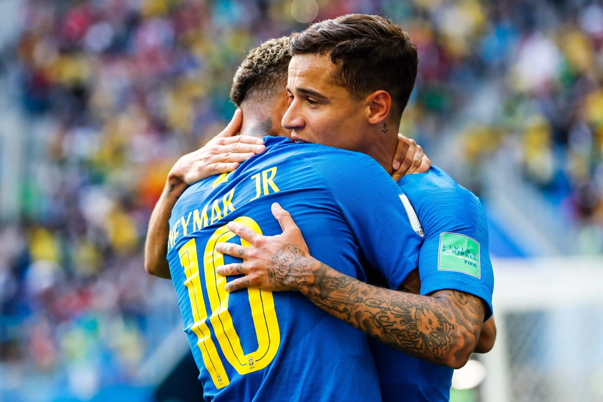 Neymar e Coutinho na Copa do Mundo de 2018