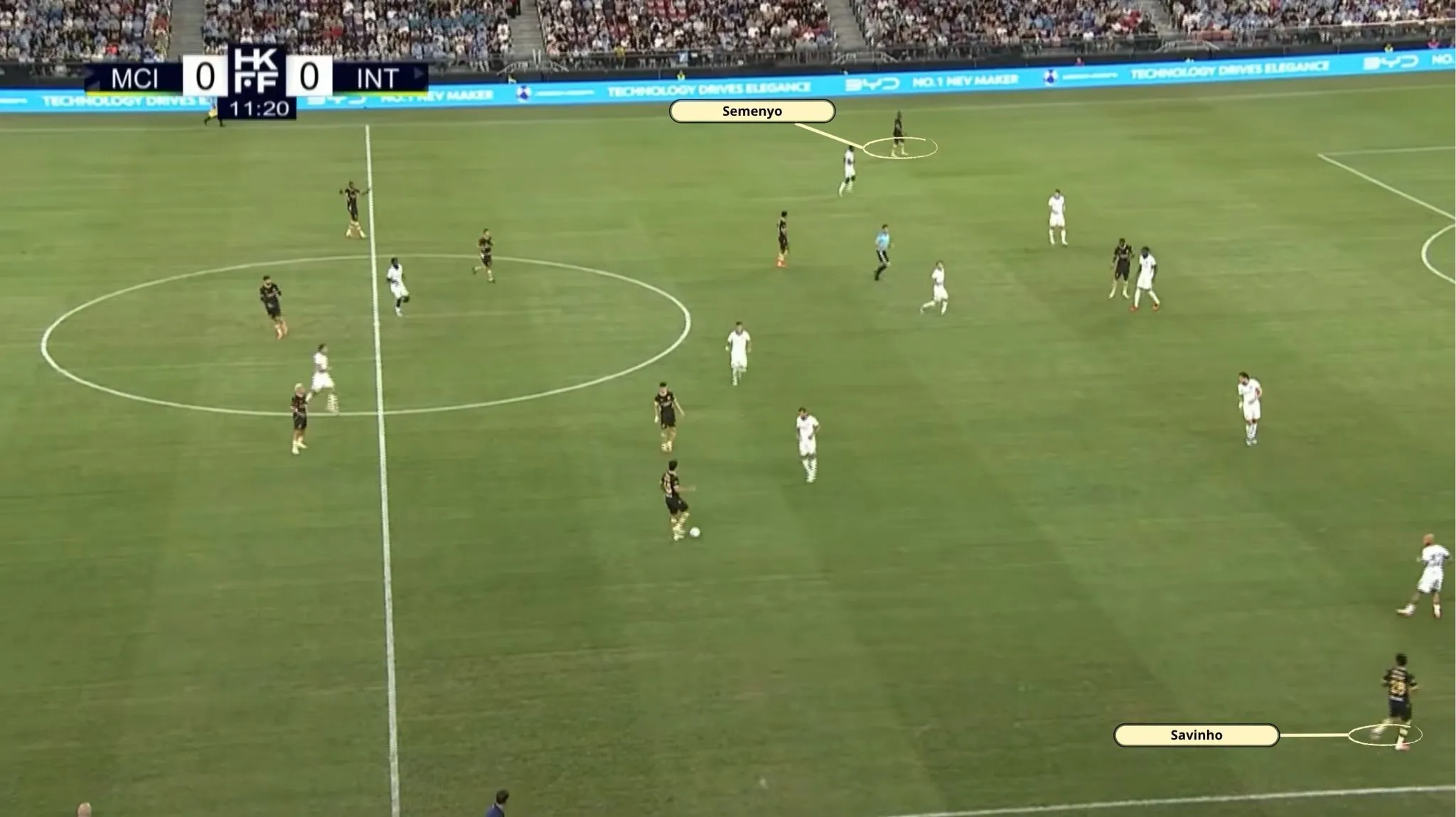 Pontas do Manchester City no amistoso contra a Internazionale