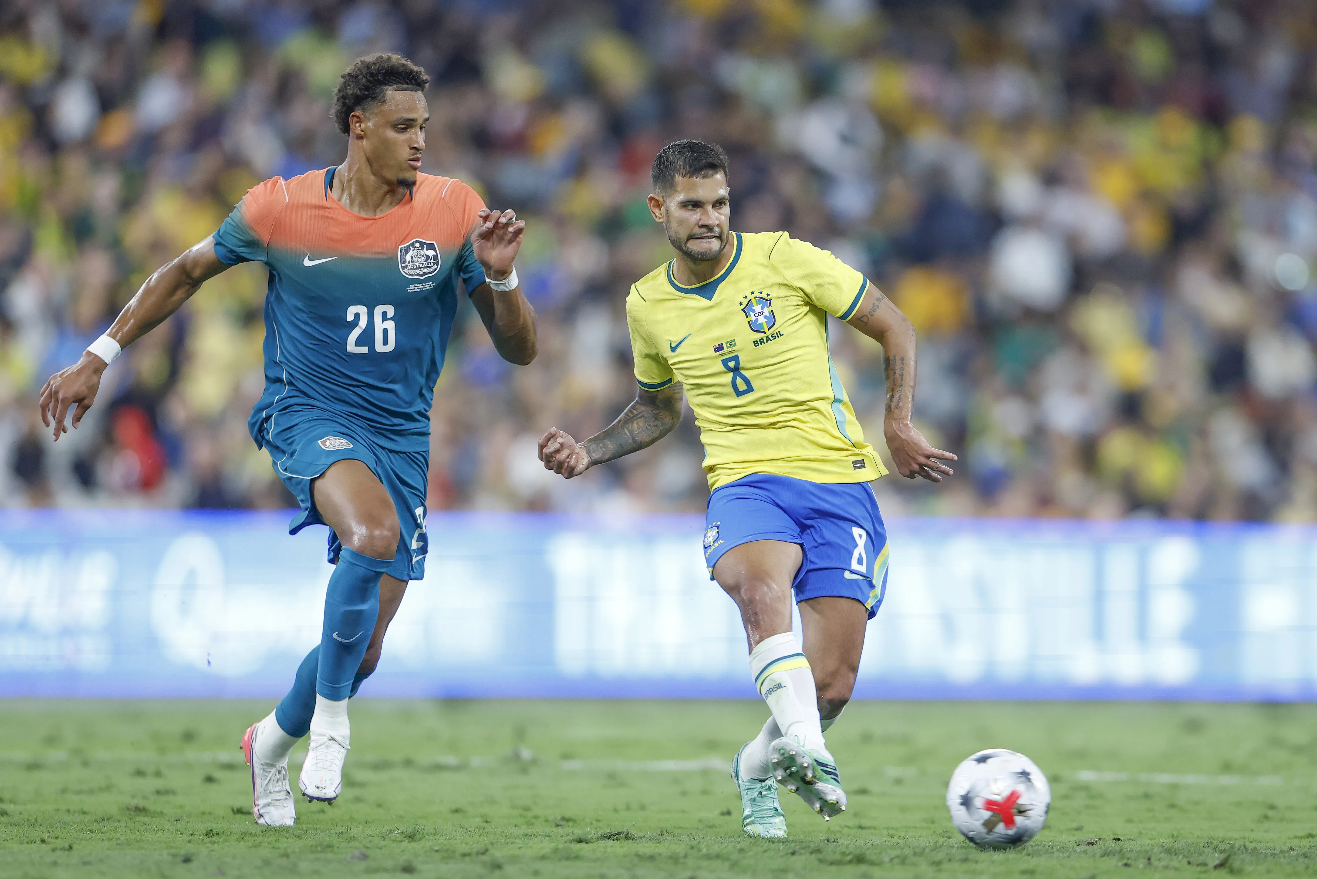 Bruno Guimar&atilde;es durante amistoso entre Brasil e Austr&aacute;lia (Foto: Rafael Ribeiro/CBF)