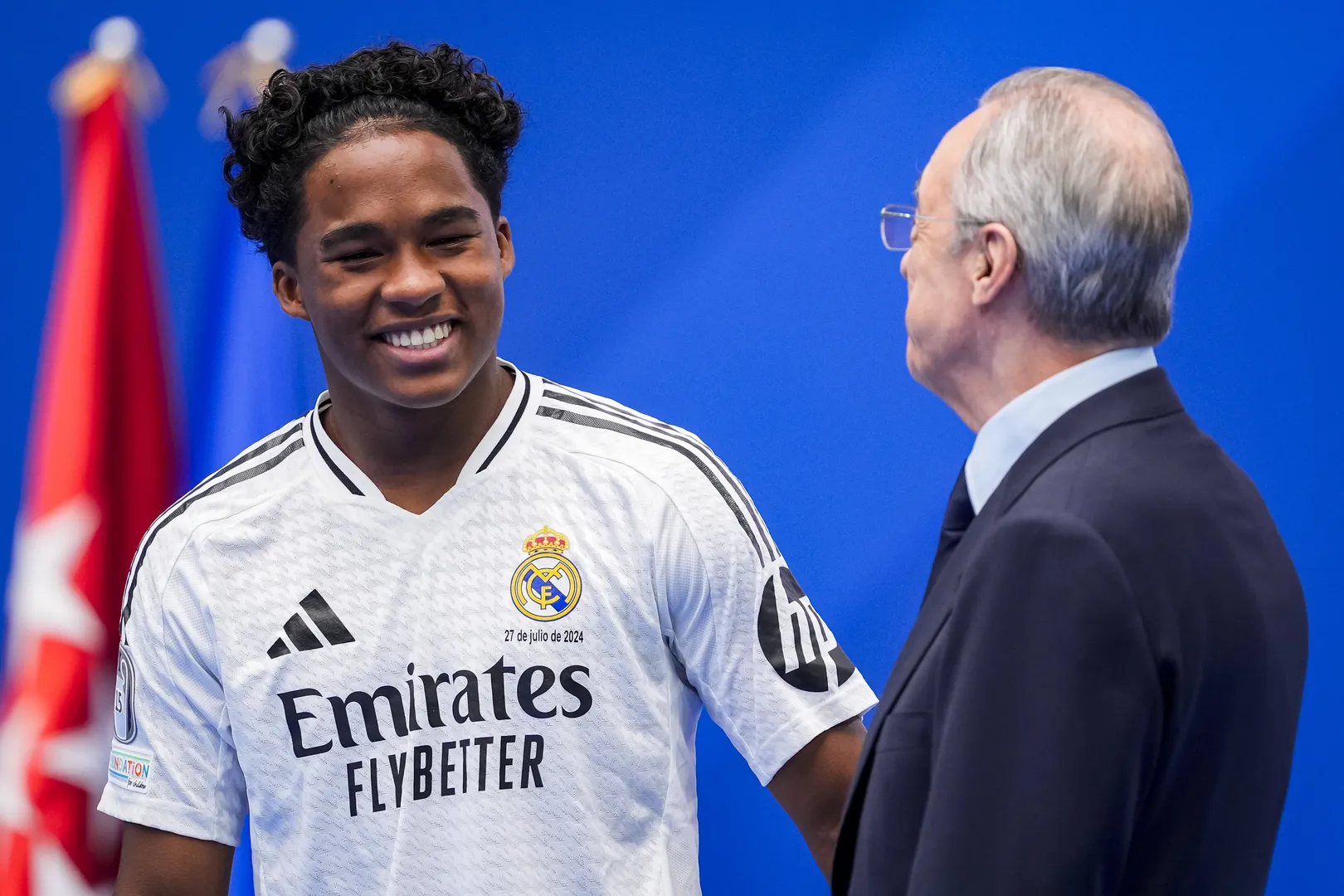 Endrick e Florentino Perez. Foto: Imago