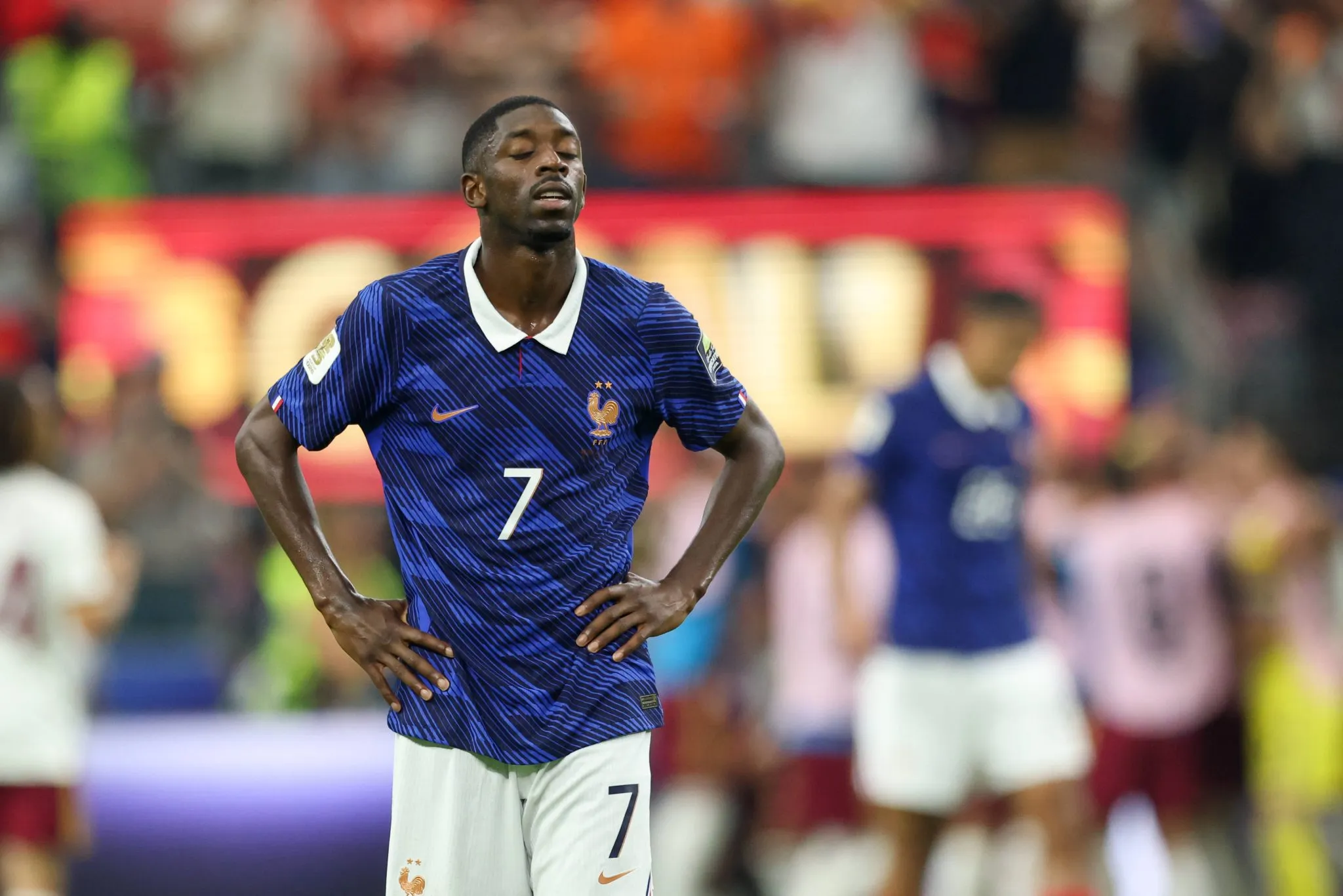 Demb&eacute;l&eacute; durante Fran&ccedil;a 0 x 2 Espanha 