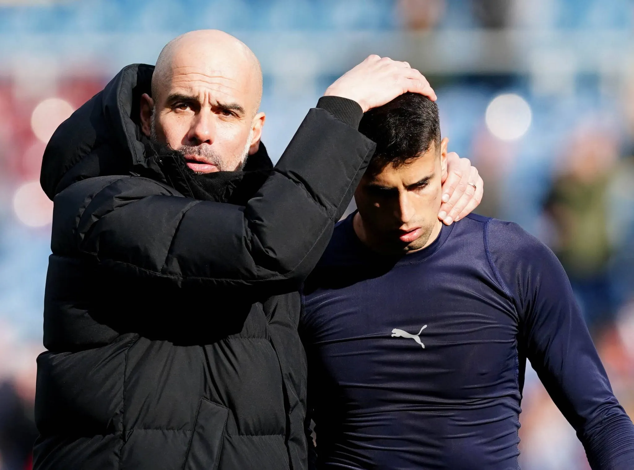 Transfer deadline file photo File photo dated 02-04-2022 of Manchester City manager Pep Guardiola (left) and Joao Cancel
