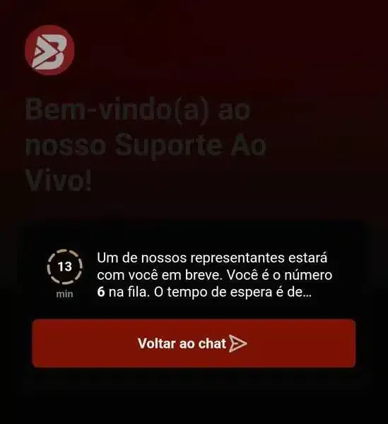 Captura de tela da p&aacute;gina de suporte no chat ao vivo da Bateubet
