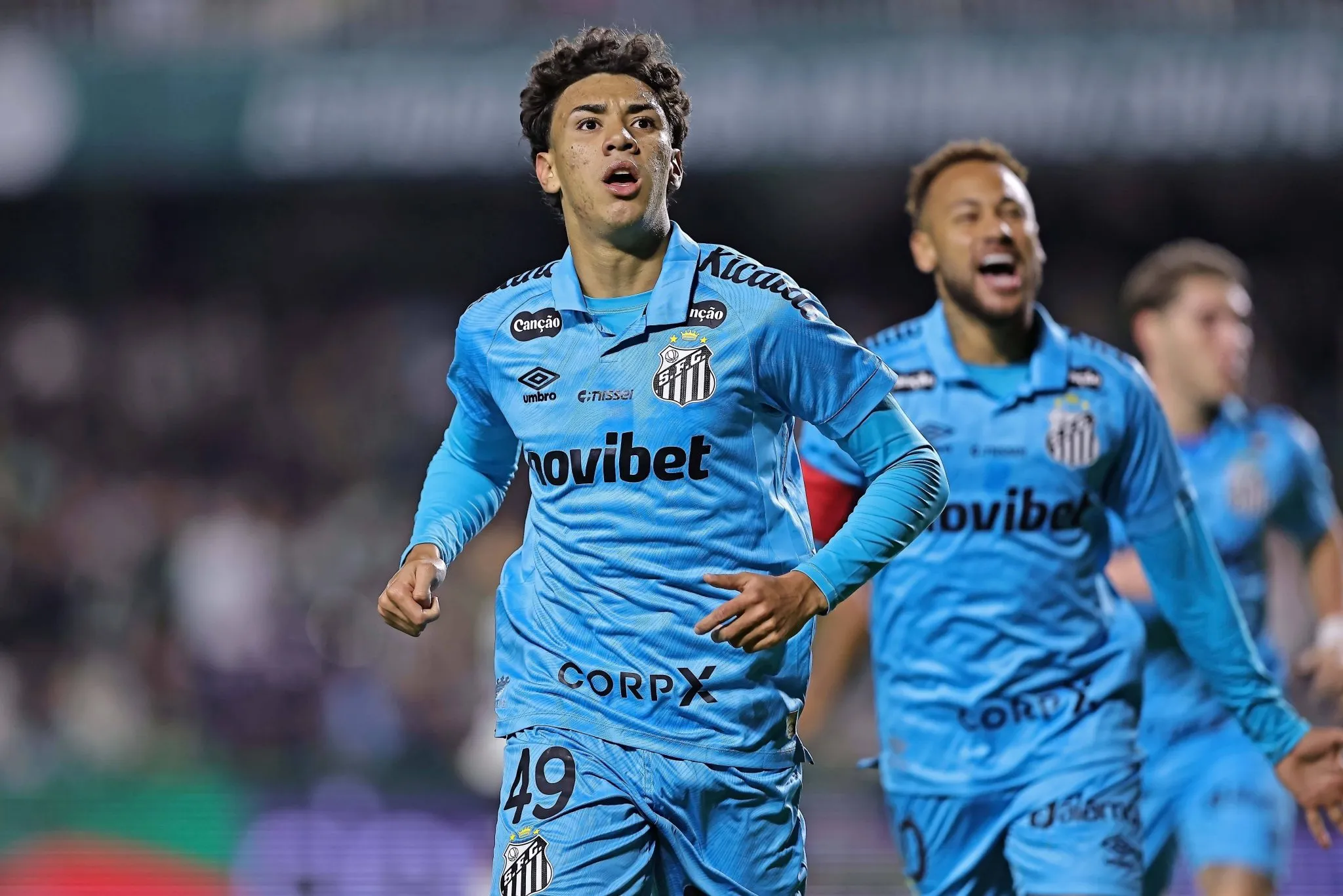 Gabriel Bontempo ap&oacute;s gol pelo Santos
