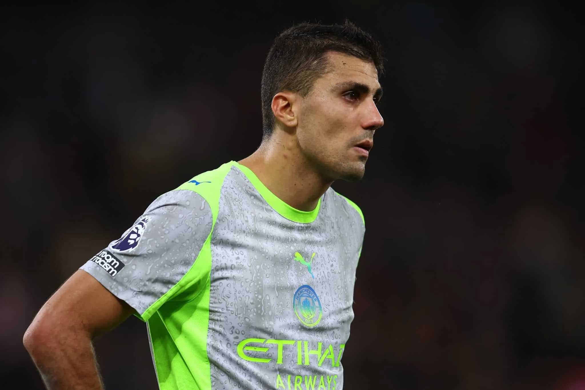 Rodri em jogo do Manchester City