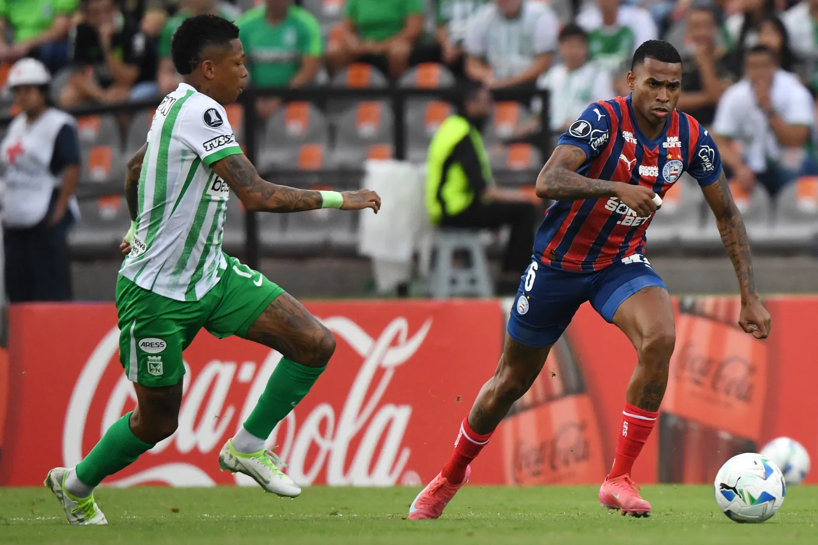 Jean Lucas, durante a derrota do Bahia para o Atl&eacute;tico Nacional