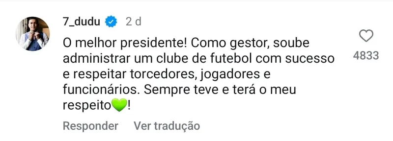Coment&aacute;rio de Dudu no 