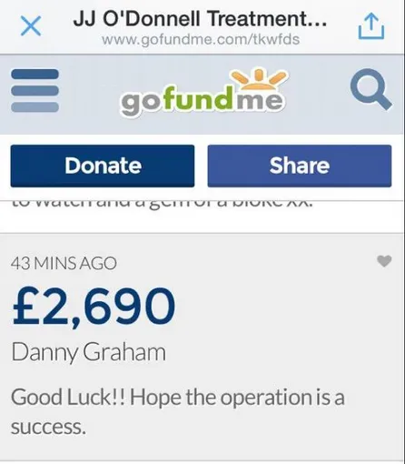 Registro da doa&ccedil;&atilde;o de Danny Graham