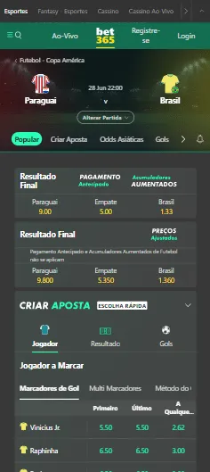 Mercados de Apostas da Copa Am&eacute;rica 2024 na Bet365