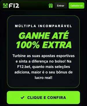 Promo&ccedil;&atilde;o "M&uacute;ltipla Incompar&aacute;vel", da F12 Bet