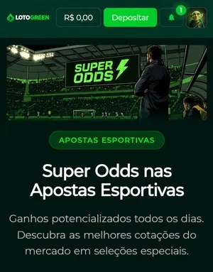 Diariamente, a Lotogreen libera Super Odds em mercados selecionados
