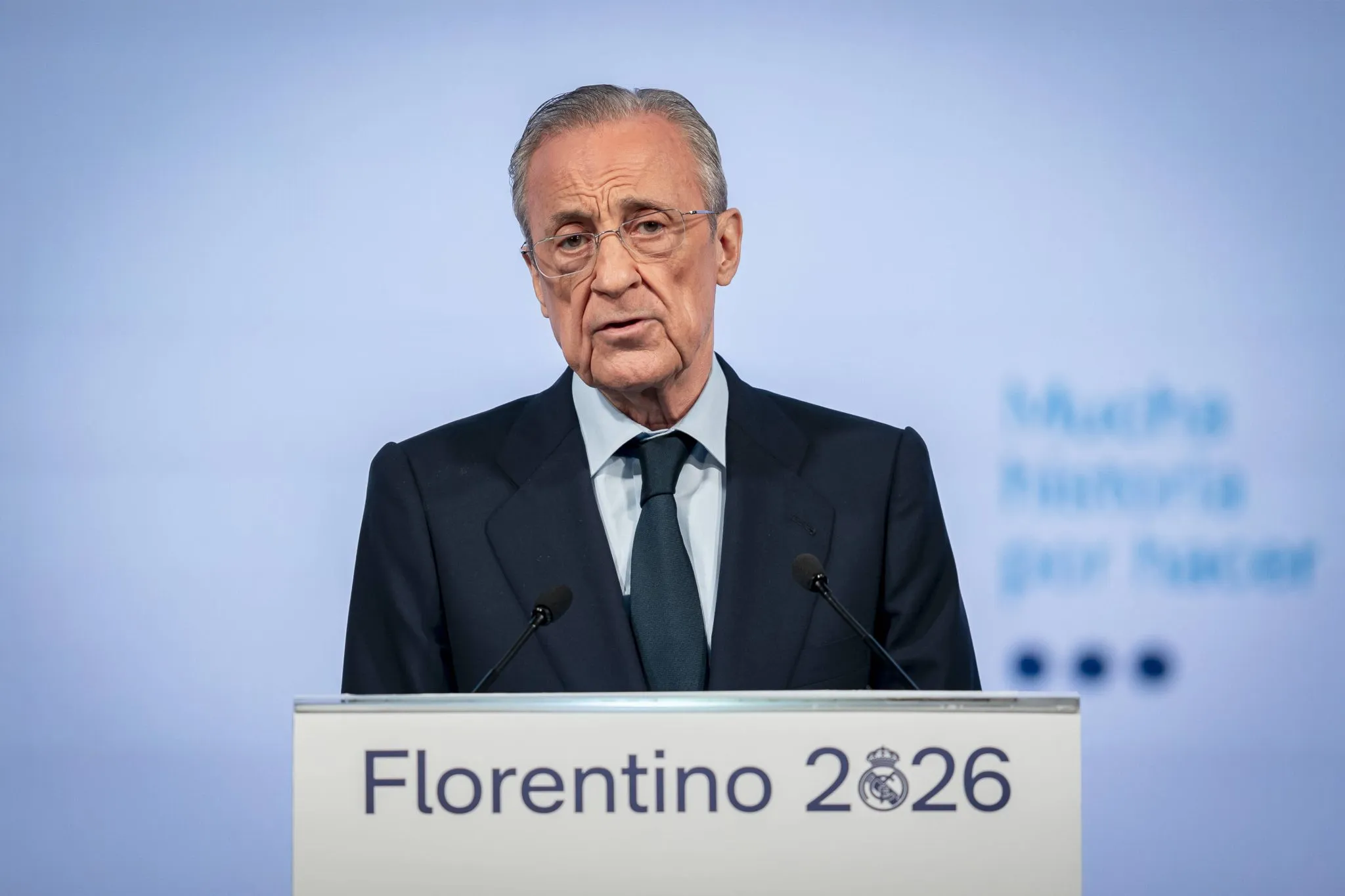 Florentino P&eacute;rez durante discurso