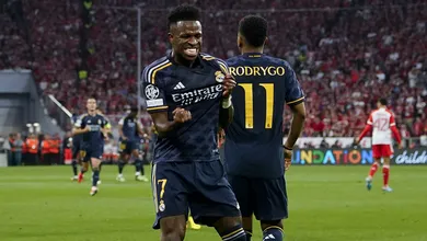 Com dois gols, Vini Jr. frustra virada rel&acirc;mpago do Bayern de Munique sobre o Real