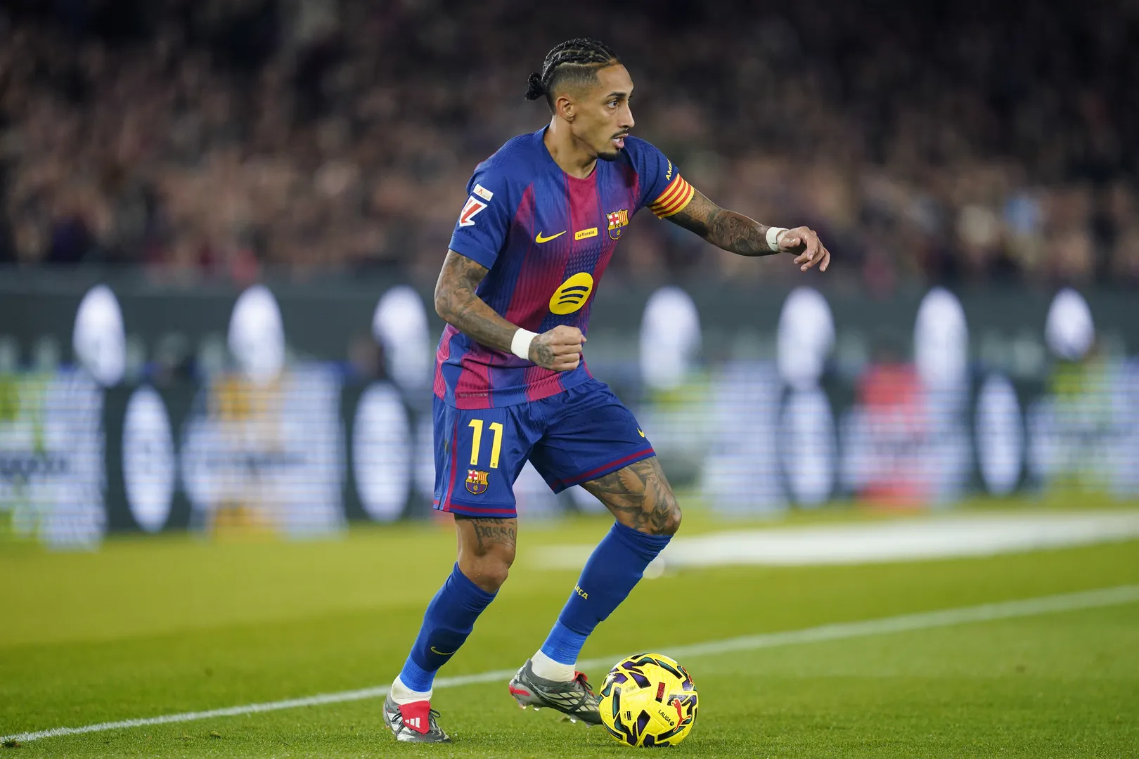 Raphinha em a&ccedil;&atilde;o pelo Barcelona