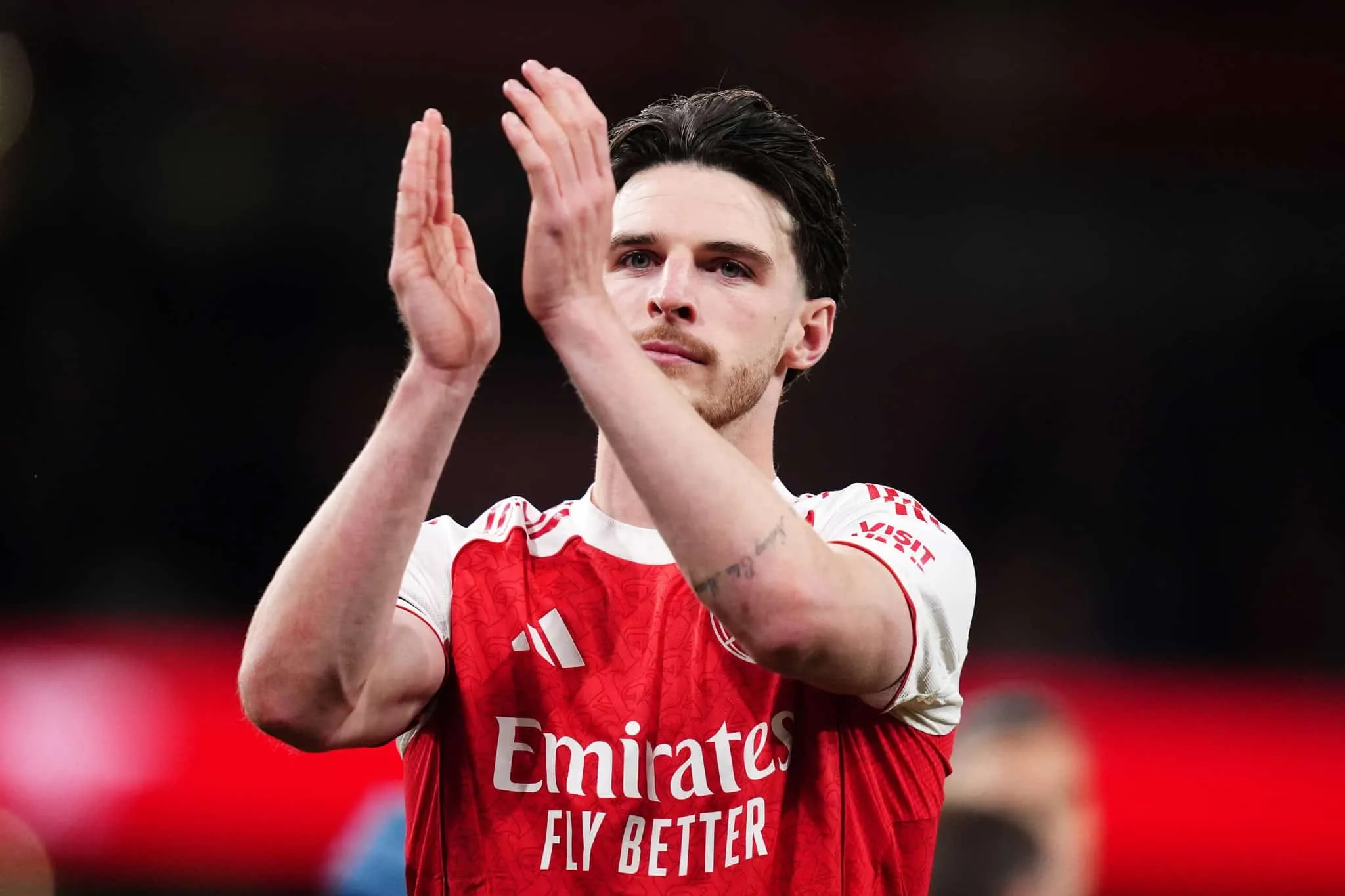 Declan Rice em jogo do Arsenal