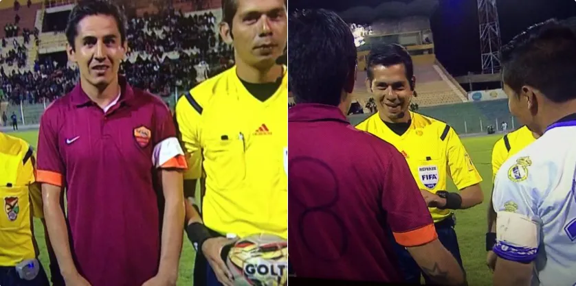 Com n&uacute;meros pintados &agrave; m&atilde;o, clube boliviano usa camisa da Roma em jogo da primeira divis&atilde;o
