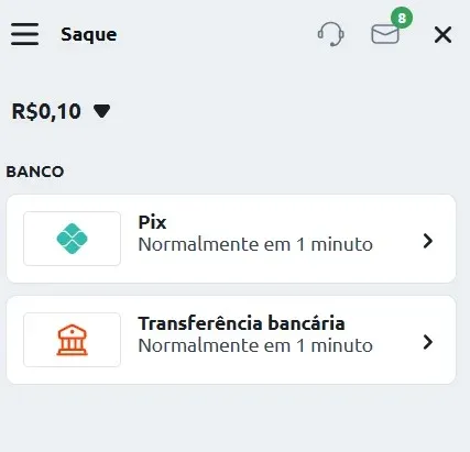 Solicita&ccedil;&atilde;o de saque na Betano