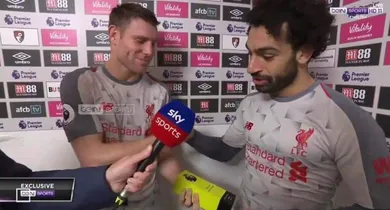 Salah abrilhantou mais sua grande partida ao dar o pr&ecirc;mio de melhor em campo a Milner