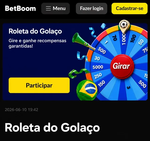 Roleta do Gola&ccedil;o, promo&ccedil;&atilde;o da Betboom