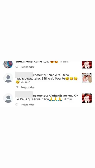 Prints de ataques racistas contra Raphinha e o filho Gael