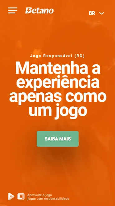 Banner de chamada para a p&aacute;gina de Jogo Respons&aacute;vel da Betano