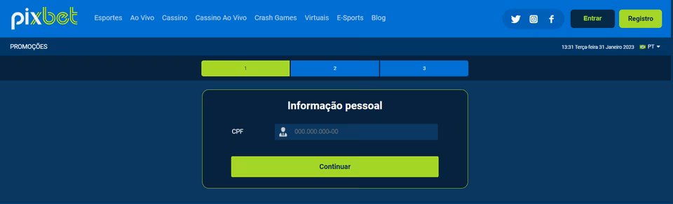 Pixbet registro