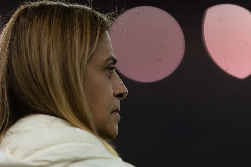Leila Pereira antes de jogo do Palmeiras contra o Flamengo no Maracan&atilde;
