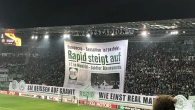 O Rapid Viena fez um baita mosaico para recontar seu passado glorioso nas copas europeias