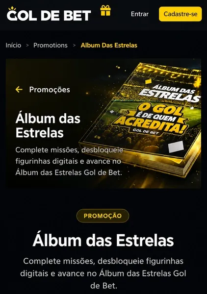 &Aacute;lbum das Estrelas, promo&ccedil;&atilde;o da Goldebet