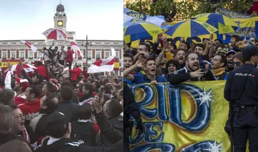 Assim foram os &lsquo;banderazos&rsquo; de Boca Juniors e River Plate em Madri