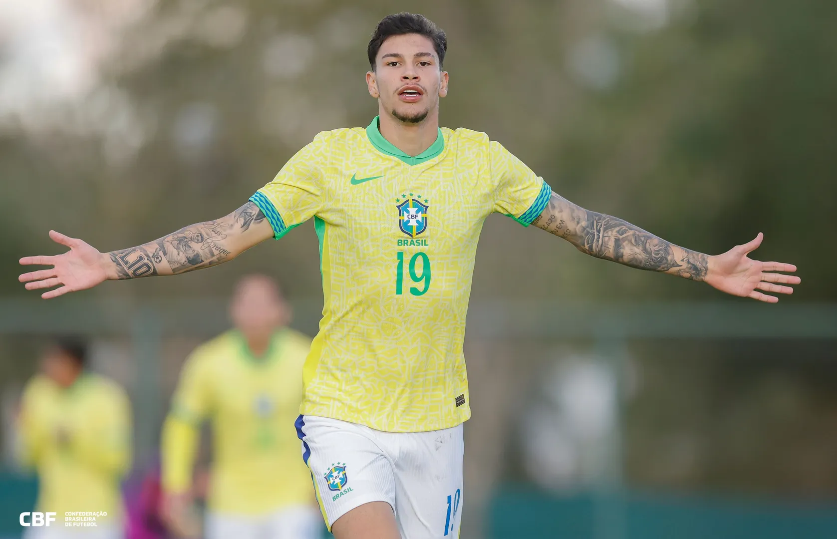 Erick Bel&eacute; comemora gol pela sele&ccedil;&atilde;o sub-20