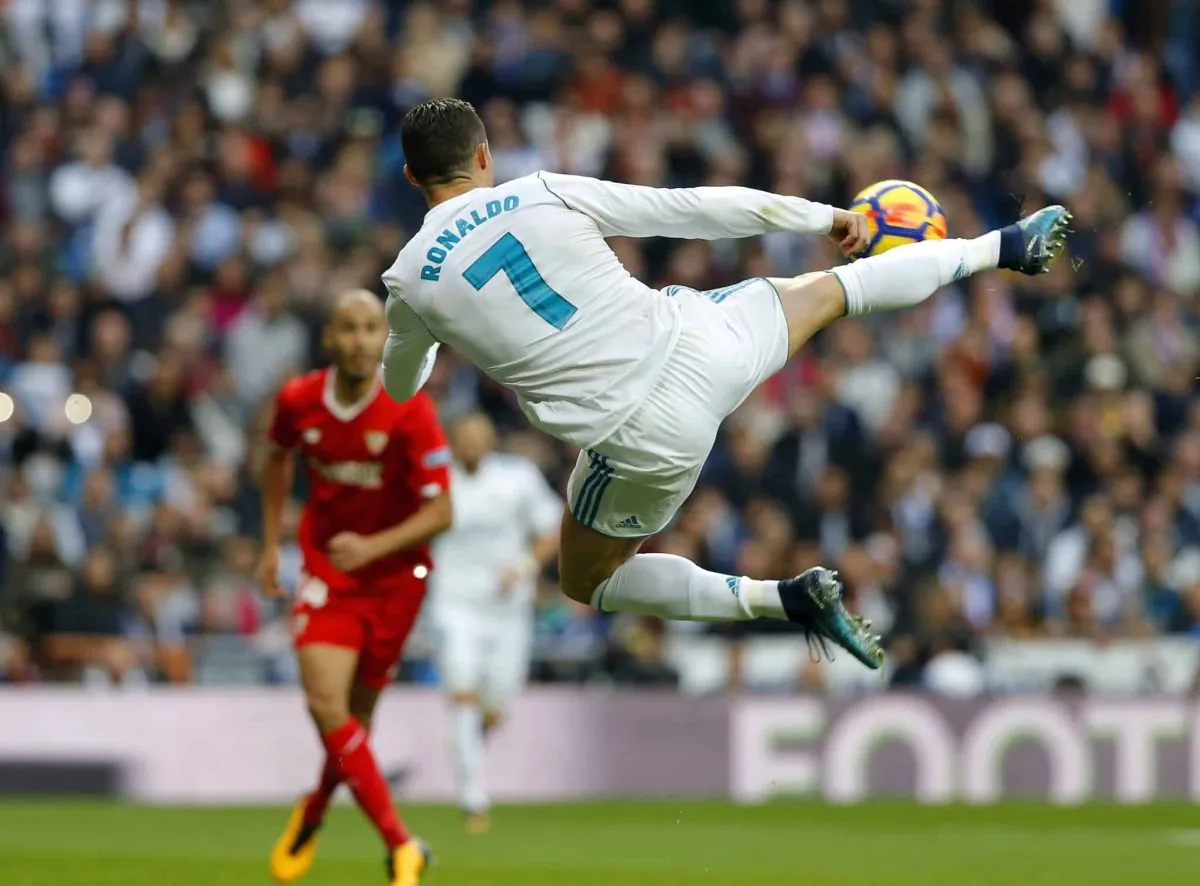 Cristiano Ronaldo marcou para o Real Madrid contra o Sevilla na Supercopa. Foto: Icon Sport