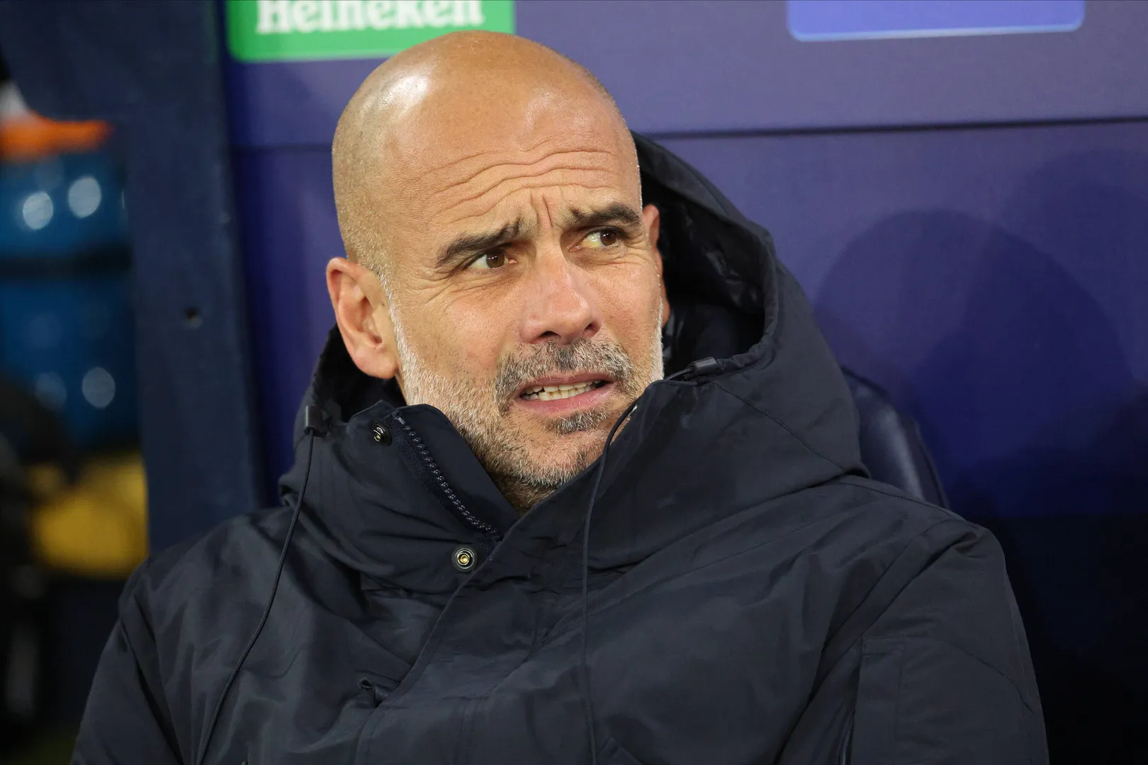 Pep Guardiola em partida do Manchester City