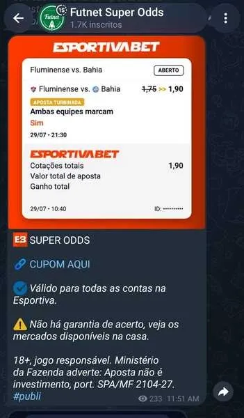 Canal Futnet Super Odds no Telegram