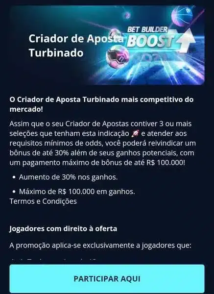 Banner com detalhes sobre o Criador de Apostas Turbinado da Novibet