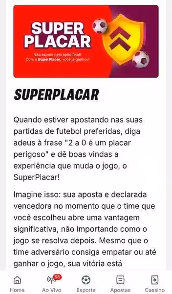 Banner promocional da oferta de pagamento antecipado da Superbet