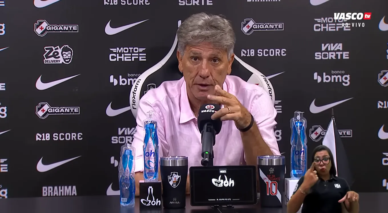 As coletiva de imprensas do Vasco contam com int&eacute;rprete de libras