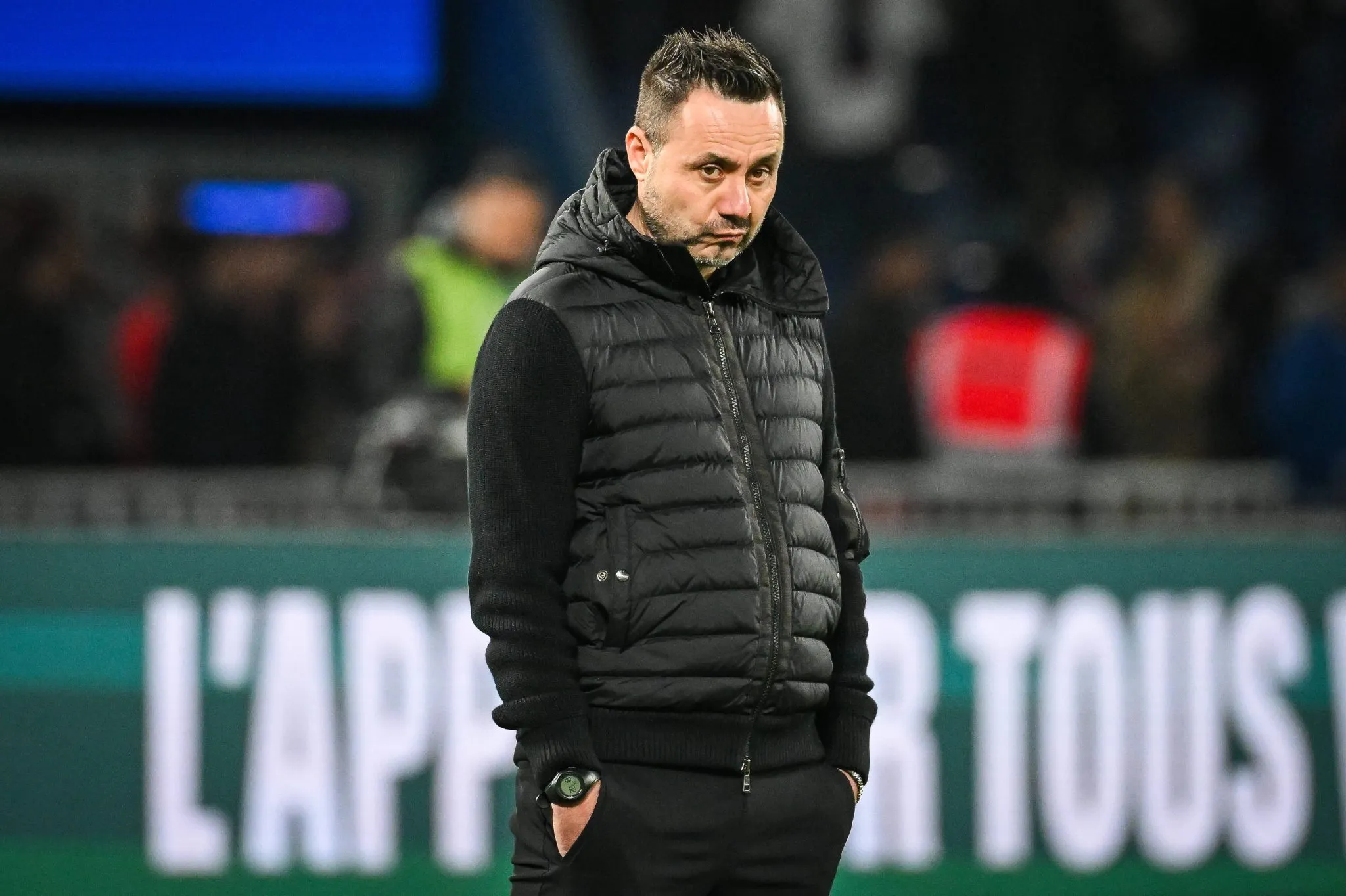 De Zerbi durante jogo do Olympique de Marselha