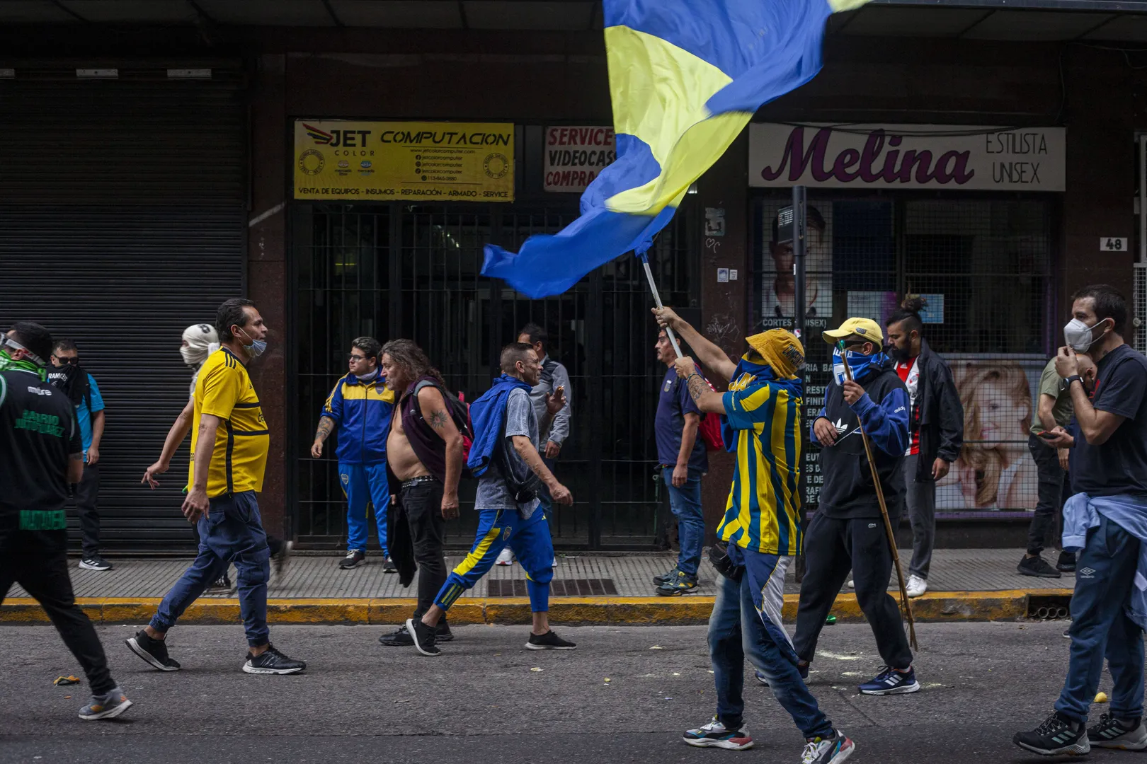 Torcedores participam de protesto na Argentina