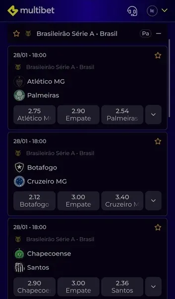 Captura de tela da p&aacute;gina inicial da Multibet no Brasileir&atilde;o