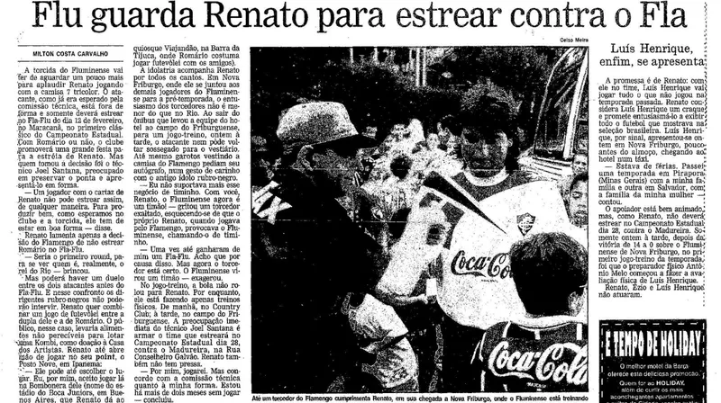 Renato Ga&uacute;cho foi contratado como grande refor&ccedil;o do Fluminense para 1995 - Foto: Acervo O Globo