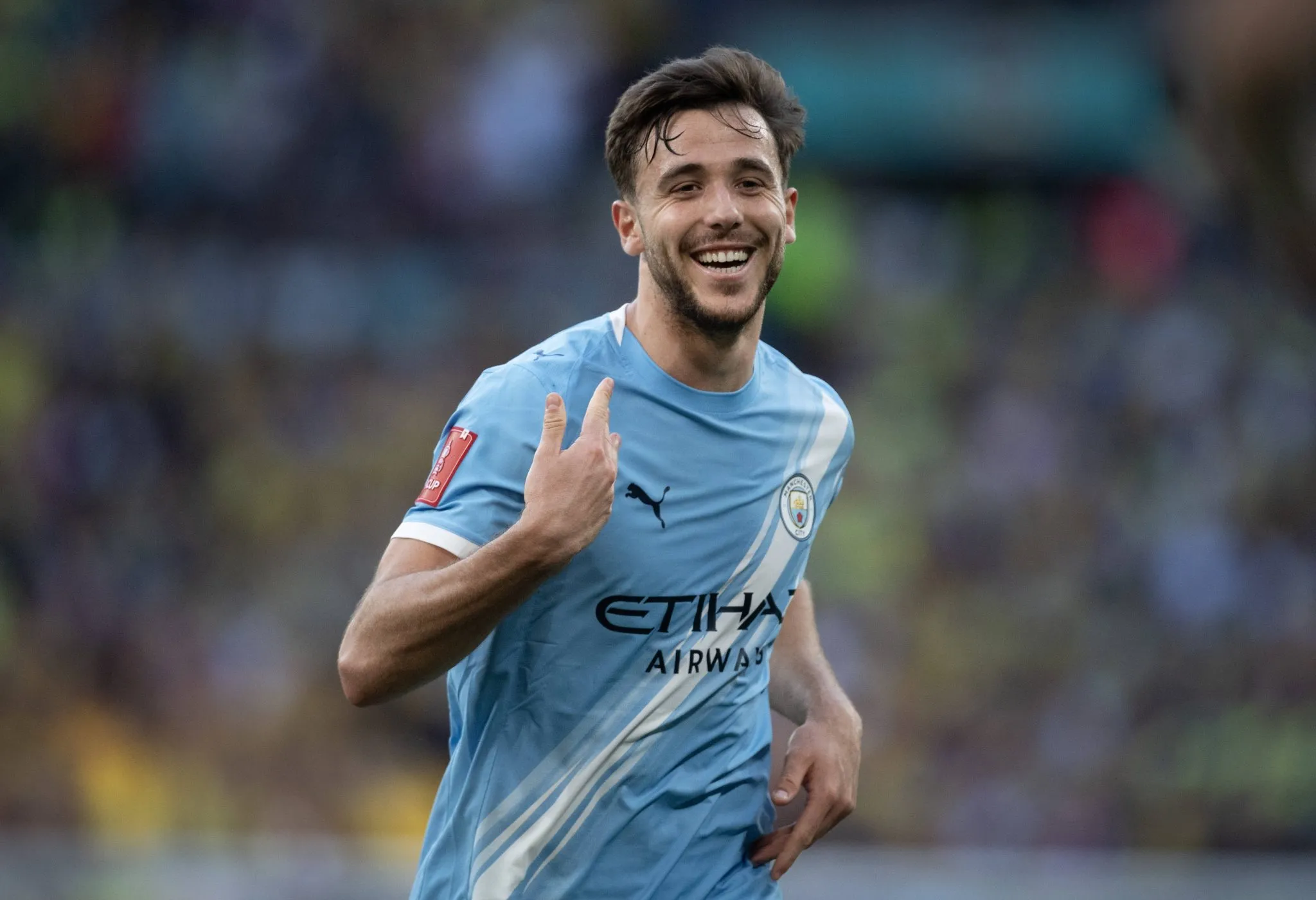 Nico Gonz&aacute;lez celebra gol pelo Manchester City