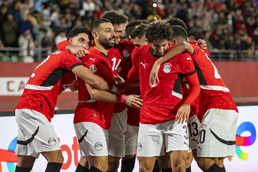 Sele&ccedil;&atilde;o do Egito comemora gol de Salah