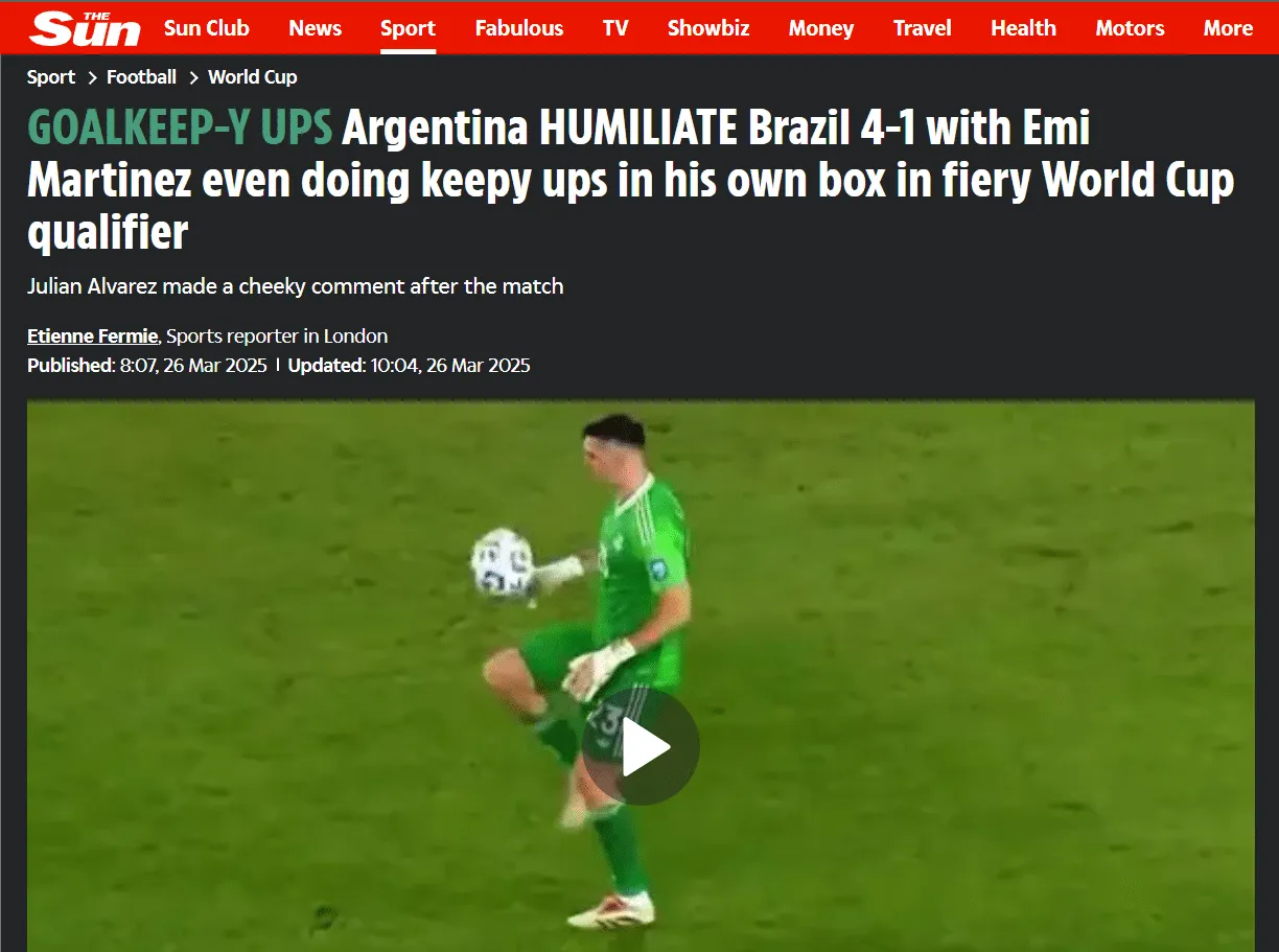 The Sun Brasil x Argentina