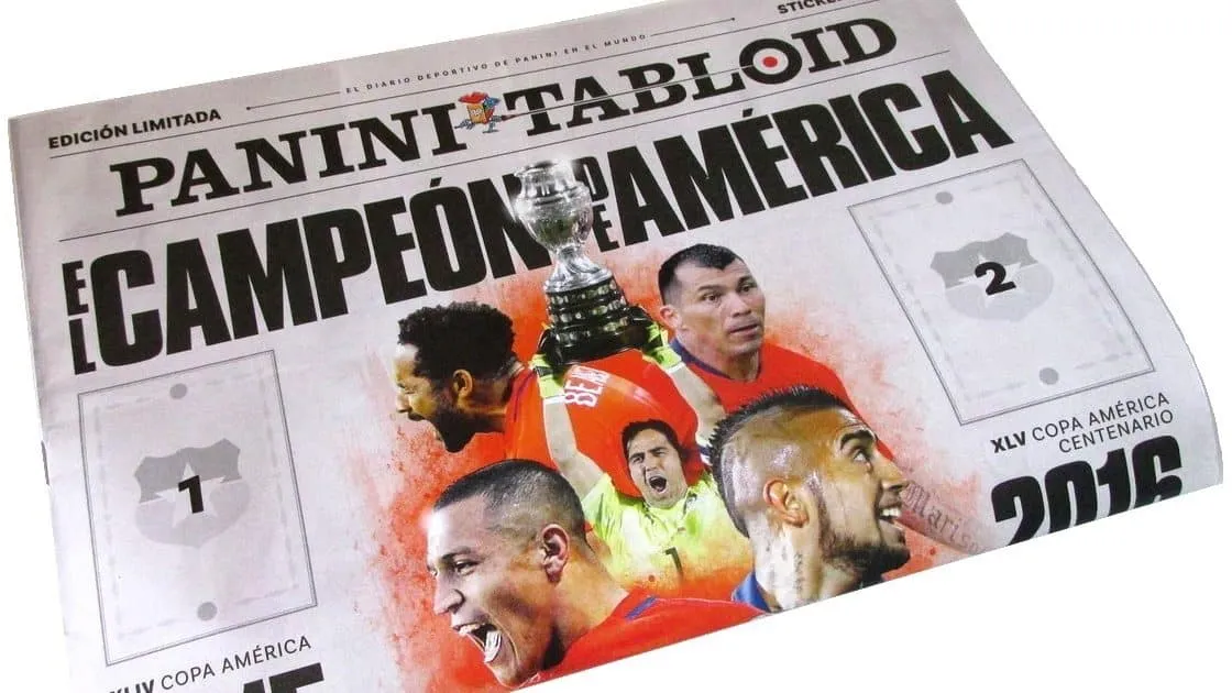 Panini lan&ccedil;a &aacute;lbum de figurinhas em formato de jornal no Chile para celebrar t&iacute;tulos de 2015 e 2016