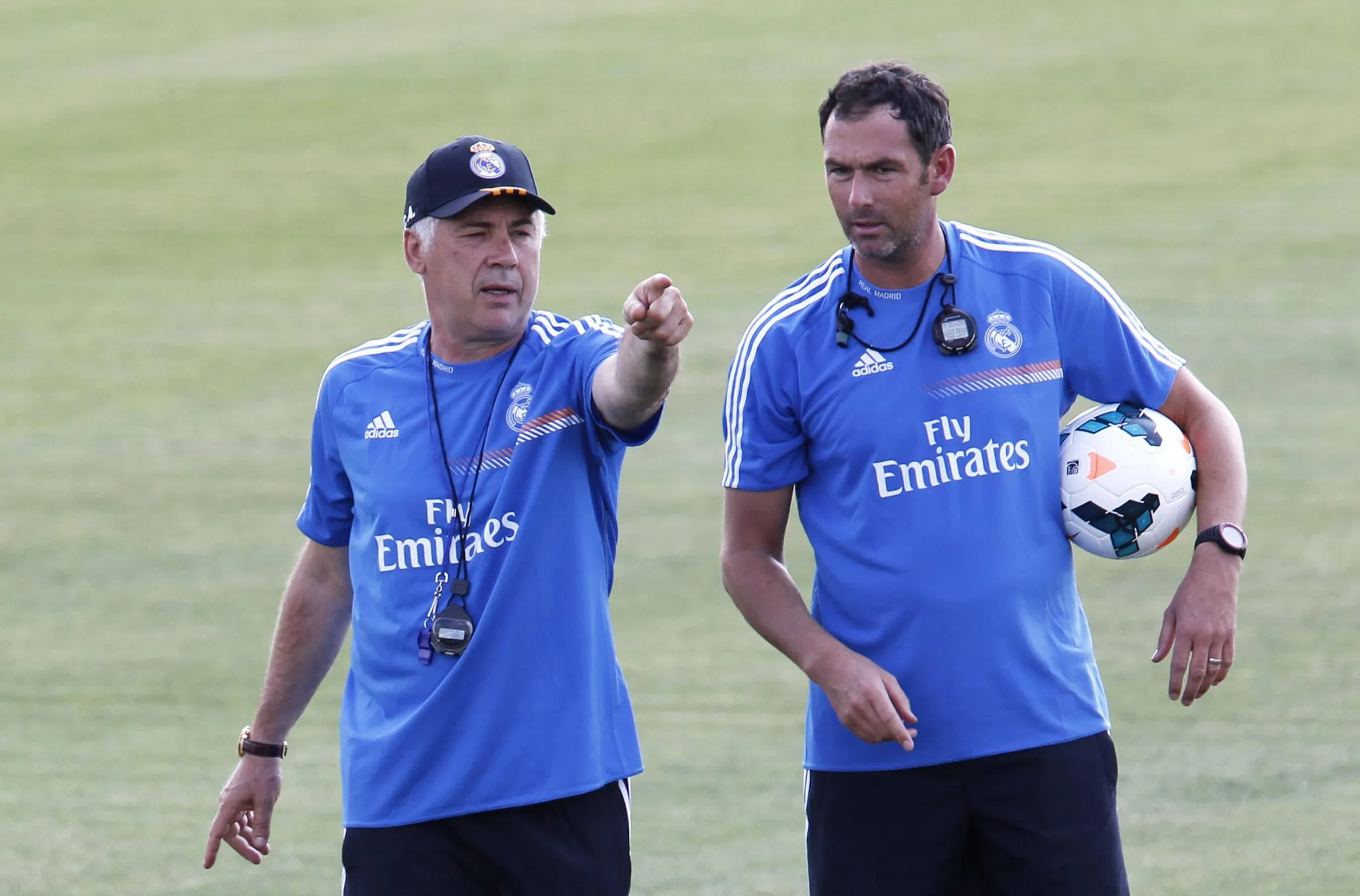 Clement e Ancelotti no Real Madrid, em 2013